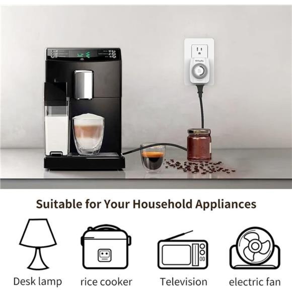 Indoor Mechanical Timers for Electrical Outlets, 2 Prong Plug in Outet, 2 Pack - Picture 6 of 7